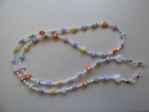 Beaded Spectacles/Sunglasses Chain - Multicoloured Heart Shaped Beads