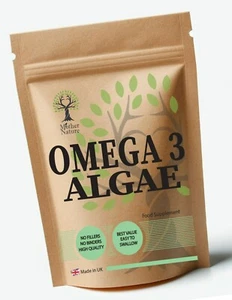 Omega 3 Vegan 500mg Capsules Algae Supplement Clean Plant Based Natural EPA DHA - Picture 1 of 17
