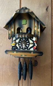 Vintage W. Germany Schmeckenbecher Cuckoo Clock, Music Box Dancers Working READ - Picture 1 of 15