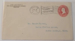 Boston Massachusetts Fenway Station a Tufts College 11 de enero de 1912 - Imagen 1 de 2