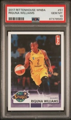 2017 Rittenhouse WNBA RIQUNA WILLIAMS PSA 10 Miami Hurricanes Los Angeles Sparks - Image 1 of 2