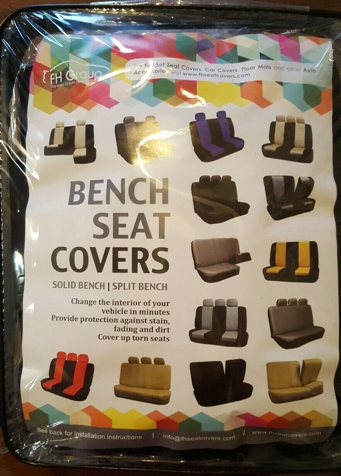 Cubierta de asiento de banco FH Group negra Foto 1 de 1