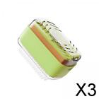 3X Portable Soap Dish with Roller Multipurpose PP Case for Traveling