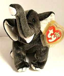 Ty Beanie Baby Trompete Elefant Plüsch 2000 dunkelgrau Stofftier Sammlerstück - Bild 1 von 11