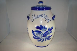 4 litros olla de ron gris azul, pintada a mano, esmalte salino auténtico - Imagen 1 de 2