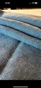 Kate Forman fabric Remnant - Stonewashed Linen Blue / Lagoon Colour - Picture 1 of 5