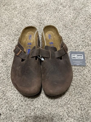 Nuevo con Caja Birkenstock Boston Habana Plantilla Suave Regular - Selecciona Talla Foto 1 de 4