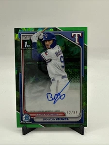 2024 Bowman Chrome Sapphire Edition Prospects Green /99 Braylin Morel Auto - Picture 1 of 2