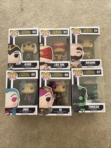 RARE Funko POP League of Legends 6 Piece Set Thresh Jinx Vi Braum Lee Sin Ashe - Bild 1 von 8