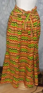 Maxi gonna donna Kente stampa Ankara Bell 2 tasche cintura taglia libera vita 46" - Foto 1 di 4