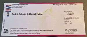 André Schuen & Daniel Heide - 5.5.25 Prinzregententheater München - 1 x 3. Reihe - Bild 1 von 1