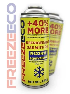 FreezeECO R1234YF Aircon Top Up Refrigerant Gas with Oil (400ml) - AC Refill - Picture 1 of 7