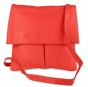 Double Pocket Italian Genuine Leather Vera Pelle Bag Crossbody Shoulder Designer - Picture 1 of 207