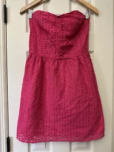 Vestido Bebop Talla M Ojales Corto Novia Fucsia Rosa Algodón - Imagen 1 de 16