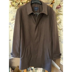 Lands' End Wool Cashmere Blend Overcoat Sales Coat Brown Mens Size Medium - Picture 1 of 10