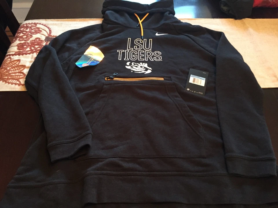 WOMENS NIKE LSU TIGERS FUNNEL NECK SWEATER TOP SIZE M MEDIUM BLACK