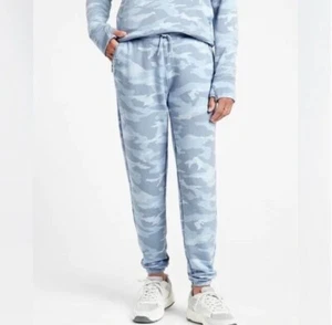 Athleta Warm Up Joggers Grey Blue Camo Girl's Size Medium Comfortable Casual - Picture 1 of 8