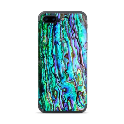 Apple iPhone 7/8 Plus Skins Calcomanía Envoltura Abulón Ondulaciones Verde Azul Púrpura Foto 1 de 2