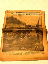 Fantastic Paper with Pearl Harbor Images Bombing Dec 8 1942 POOR SHAPE