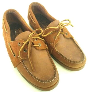 Ronnie Fieg by Sebago Womens Size 9M Brown Slip On Loafers Leather Boat Shoes - Picture 1 of 10