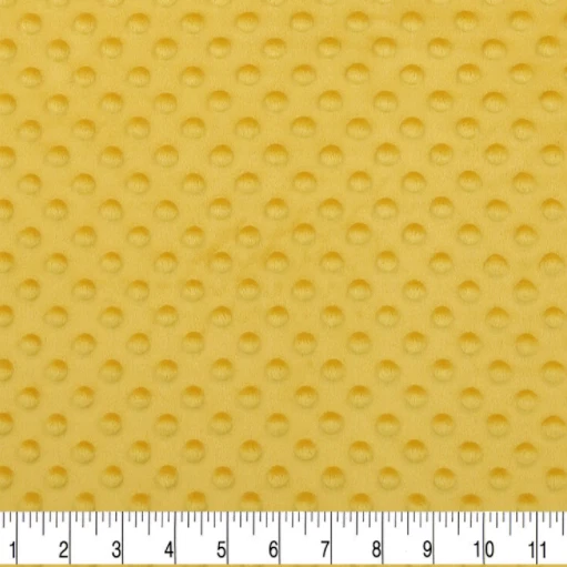 Fabric Soft Minky Dimple Dots Bubble Velour Plush Comfy Yellow 30" l x 58" wide - Image 1 of 1
