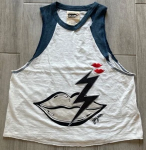 Jazmin Chebar White Lips print 100% Cotton T-Shirt Size 1 (US Small) NWOT - Picture 1 of 7