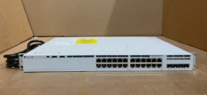 Cisco C9200L-24T-4X-E 24-Port GE 4x SFP+ w/ Rack Ears Single PSU & Stack Blanks - Picture 1 of 2