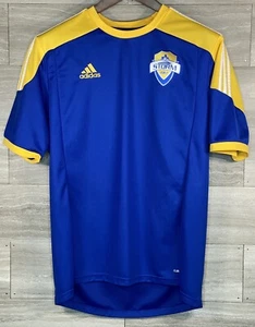 Adidas Colorado Storm Soccer Jersey Blue Yellow #38 Short Sleeve Mens L EUC - Picture 1 of 8