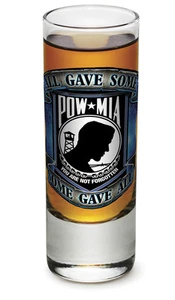 "ALLE GABEN EINIGE, EINIGE GABEN ALLES" - POW MIA - NEU - 2 OZ. SCHNAPSGLAS - Bild 1 von 1