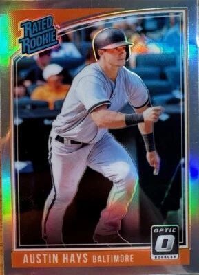 2018 Donruss Optic #58 Austin Hays RC Rated Rookie Silver Prizm Parallel - Image 1 of 4