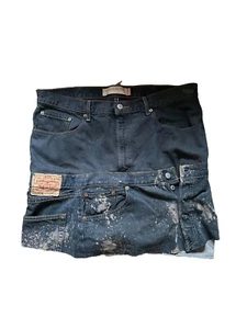 Levi's Double Denim skirt Size 18 reworked black - Picture 1 of 4