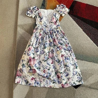 Vestido Falda Completa De Colección Jessica McClintock Nupcial Floral Manga Abullonada Encaje Talla 10 Foto 1 de 4