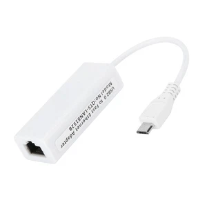 Network Card Adapter Micro USB To RJ45 Ethernet Port For 1 NEW - Afbeelding 1 van 12