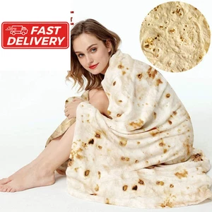 Burrito Tortilla Throw Blanket, 2.0 Double Sided Burritos Taco 47in, Yellow - Picture 1 of 9