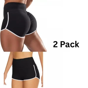 Bundle Lot 2 Women's Workout Shorts Scrunch Booty Gym Yoga Sports Athletic Sz S - Picture 1 of 5
