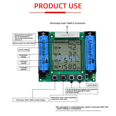 Lithium Battery 18650 Capacity Tester Module Digital Measurement High Precision
