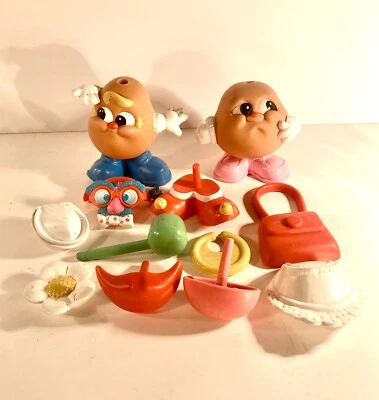 Vintage Hasbro Mr Potato Head Toy Lot Of  2 Smaller Figures W/ Accessories - Image 1 of 4