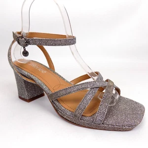 NEW! J. Renee Women’s Klarson Pumps Ankle Strap Heel Pewter Sandals Size 8.0 Med - Picture 1 of 11