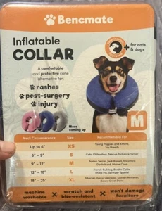 Inflatable Collar for Dogs and Cats Sz M Soft Pet Recovery Collar BENCMATE - Picture 1 of 2