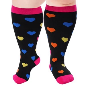 Plus Size Compression Socks for Women & Men Wide Calf 15-20 mmhg Knee High Su... - Picture 1 of 7