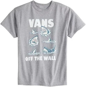 Vans Boys Classic Tee "Shark in the Water" Heather Grey Medium (10-12) - Picture 1 of 2