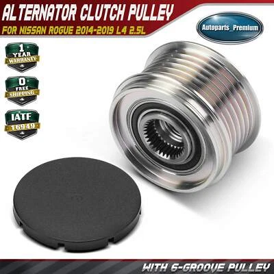 Alternator Clutch Pulley for Nissan	Rogue 2014-2019 L4 2.5L 6 Grooves Clockwise - Image 1 of 4