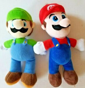 Nintendo Mario and Luigi Plush dolls 11" -played with 