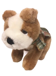 Russ Puppy Dog Plush Tan Brown White Retriever Bean Bag Stuffed Animal Scarf 7"  - Picture 1 of 9