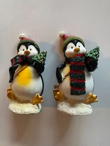 Penguins Holidays Christmas Decorations Ceramic Pair 2007 - Picture 1 of 2