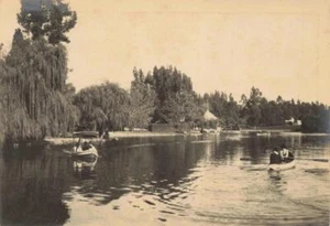 LOS ANGELES c1902 EARLY Photo EASTLAKE PARK BOATS & BAND SHELL L.A. California - Picture 1 of 2