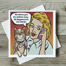 Mr Bigglesworth Funny Cat Greeting Card Blank Humorous Greetings Cards Birthday