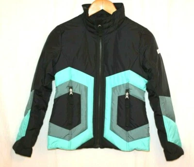 Chaqueta de plumón Obermeyer Teen Youth Dustin colección Heritage mediana M verde azulado negra Foto 1 de 4