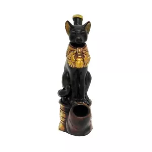 Bastet Handarbeit Tabak rauchende Handpfeife alte Katze ägyptischer Gott Göttin Gottheit - Bild 1 von 7