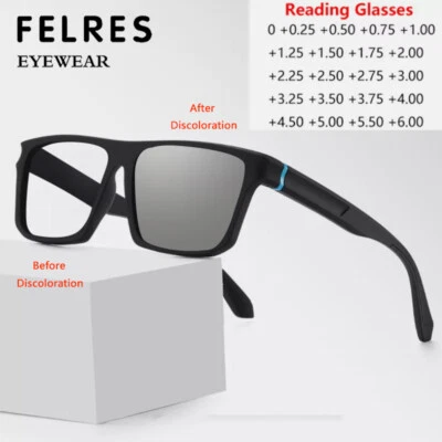 Gafas de lectura fotocromáticas cuadradas TR90 hombres mujeres gafas presbicias de marco completo Foto 1 de 4